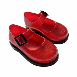 Mini Melissa Pink Glitter Jelly Mary Jane Shoes - Toddler Girls Size 5